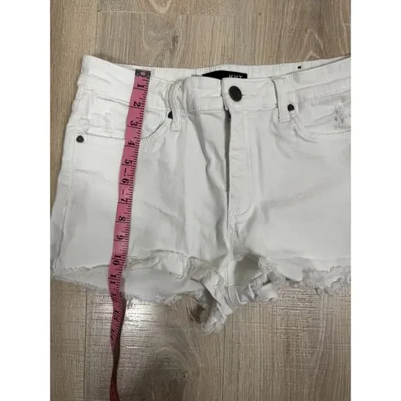 Kut From the Kloth Shorts Womens 6 Gidget Fray Cut Offs Denim White 3” Inseam - Picture 11 of 11